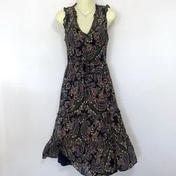Anthropologie Dress “Elmira" Paisley Ruffle Maxi NWOT Sz 4 - Picture 1 of 8